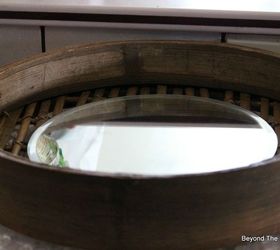 bamboo basket mirror, crafts, home decor, repurposing upcycling, rustic furniture, wall decor