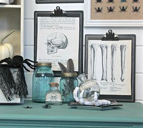 vintage inspired spooky lab halloween entryway, halloween decorations, seasonal holiday decor