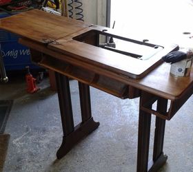 singer sewing machine, painted furniture, repurposing upcycling, Varnished and sealed
