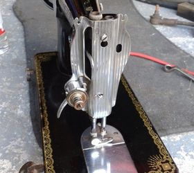singer sewing machine, painted furniture, repurposing upcycling, I used lots of elbow grease and a scourer pad