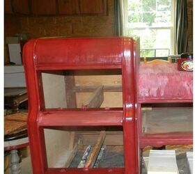 recreating the lady in red, painted furniture, repurposing upcycling, Layer at a time