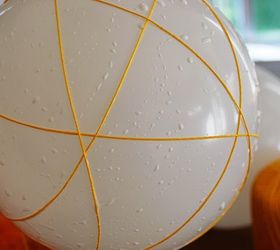 string pumpkins, crafts, home decor, thanksgiving decorations