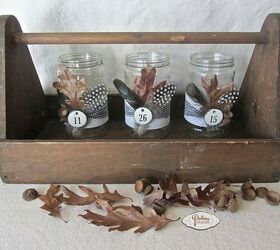 nature inspired decorated jars for fall, crafts, seasonal holiday decor