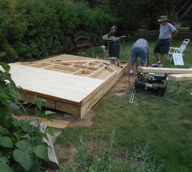 the cutest potting shed ever, diy, gardening, home improvement, outdoor living, woodworking projects, First stud wall assembled on the floor