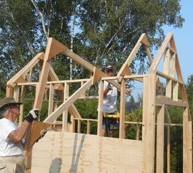 the cutest potting shed ever, diy, gardening, home improvement, outdoor living, woodworking projects, Finally the trusses