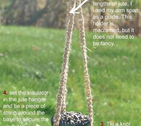 simple vintage glass insulator bird feeder for fall, crafts, gardening, how to, pets animals