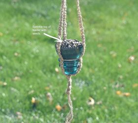 simple vintage glass insulator bird feeder for fall, crafts, gardening, how to, pets animals