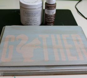 diy golden acorns gather sign, chalk paint, crafts, seasonal holiday decor