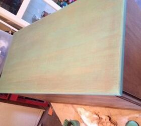 bright and colorful toybox created with safe and non toxic products, painted furniture