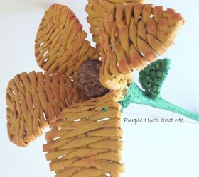 recycled newspaper woven flower, crafts, repurposing upcycling