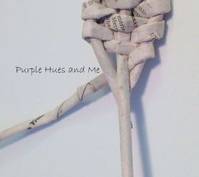 recycled newspaper woven flower, crafts, repurposing upcycling