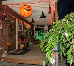 my fun and cheerful halloween porch, crafts, halloween decorations, outdoor living, repurposing upcycling, seasonal holiday decor