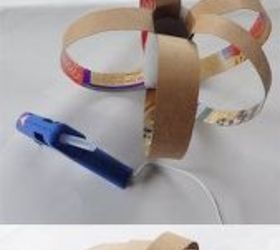 diy cardboard pumpkin craft, crafts, halloween decorations, seasonal holiday decor