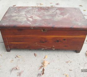 thrifted antique cedar chest meets industrial chic, painted furniture, repurposing upcycling
