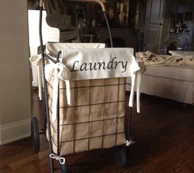 diy granny shopping cart laundry hamper, crafts, repurposing upcycling