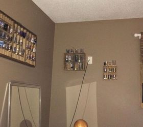 Any display ideas for a shot glass collection? | Hometalk - Here was what I eventually did. Not that great, but works for now. And I  still have about 2 doz. glasses left to find a home for!