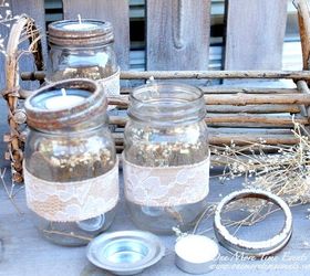 fall tea light mason jar vignette, crafts, mason jars, outdoor living, seasonal holiday decor