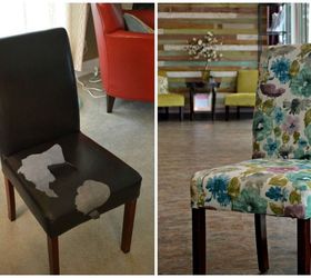 spa inspired upholstered parsons chair, painted furniture, repurposing upcycling, reupholster