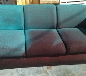 i spray painted a sofa, living room ideas, painted furniture, reupholster