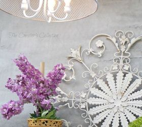 a potting bench a diy chandelier, lighting, outdoor furniture, painted furniture, repurposing upcycling