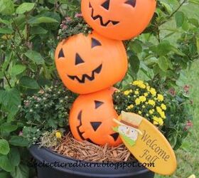what to do with plastic pumpkins, gardening, halloween decorations, repurposing upcycling, seasonal holiday decor