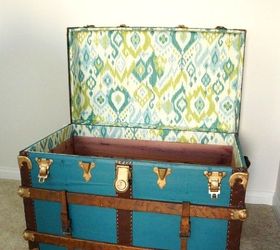 steamer trunk makeover, painted furniture, repurposing upcycling