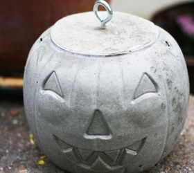 diy concrete jack o lanterns, concrete masonry, crafts, halloween decorations, seasonal holiday decor