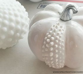 diy hobnail milk glass pumpkin, crafts, seasonal holiday decor