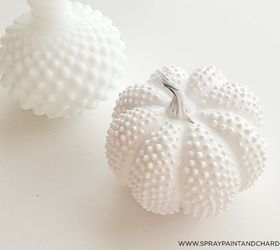 diy hobnail milk glass pumpkin, crafts, seasonal holiday decor