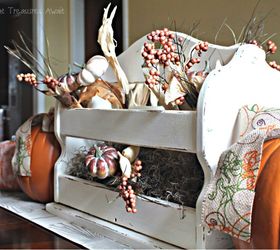 fall centerpiece from a thrift store magazine rack, crafts, seasonal holiday decor