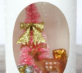 recycled jar snow globes, christmas decorations, crafts, decoupage, mason jars