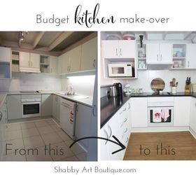 diy budget kitchen make over, flooring, home decor, kitchen design