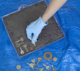 steampunk stepping stones, concrete masonry, crafts