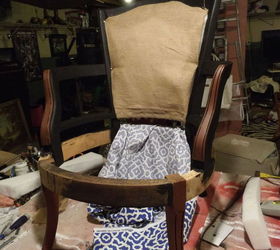 broken down slipper chair, painted furniture, reupholster