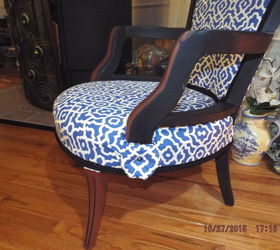 broken down slipper chair, painted furniture, reupholster