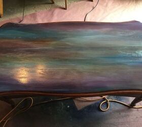 just a coffee table no way this is art spitchallenge, painted furniture, Wow deep rich color