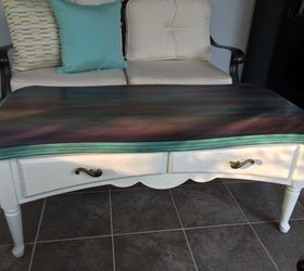 just a coffee table no way this is art spitchallenge, painted furniture, Yummy