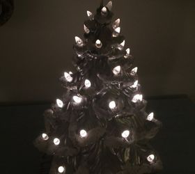 updated vintage ceramic christmas tree, christmas decorations, crafts