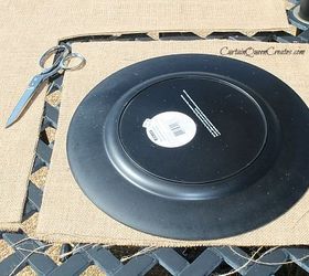 burlap chargers diy, crafts, decoupage