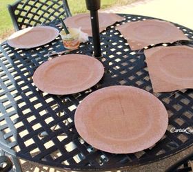 burlap chargers diy, crafts, decoupage