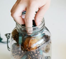 lighted potpourri jar, crafts, mason jars, seasonal holiday decor