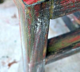 coastal burlap upholstered footstool, painted furniture, repurposing upcycling, reupholster