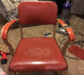 reupholster a thrift store chair with farmhouse flair, painted furniture, repurposing upcycling, reupholster