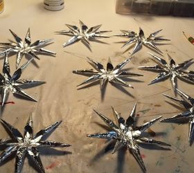 aluminium foil polish stars, christmas decorations, crafts, repurposing upcycling
