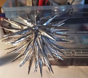 aluminium foil polish stars, christmas decorations, crafts, repurposing upcycling