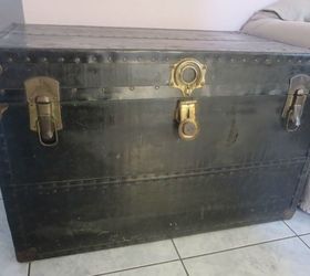 the chivalrous trunk, decoupage, painted furniture, repurposing upcycling, rustic furniture, storage ideas