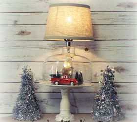 thrift store lamp easily transformed into christmas decor, christmas decorations, lighting, repurposing upcycling