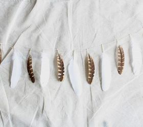 diy gold tip feather garland, crafts, seasonal holiday decor