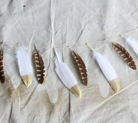 diy gold tip feather garland, crafts, seasonal holiday decor