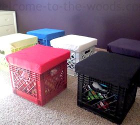 diy crate stools for toy storage, entertainment rec rooms, organizing, repurposing upcycling, storage ideas